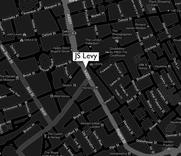 JS levy london showrooms map